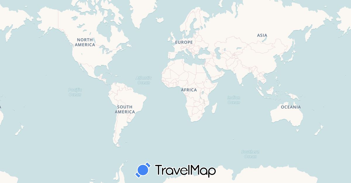 TravelMap itinerary: driving, bus, plane, train, hiking, boat in Indonesia, Cambodia, Laos, Myanmar (Burma), Nepal, Singapore, Thailand, Vietnam (Asia)